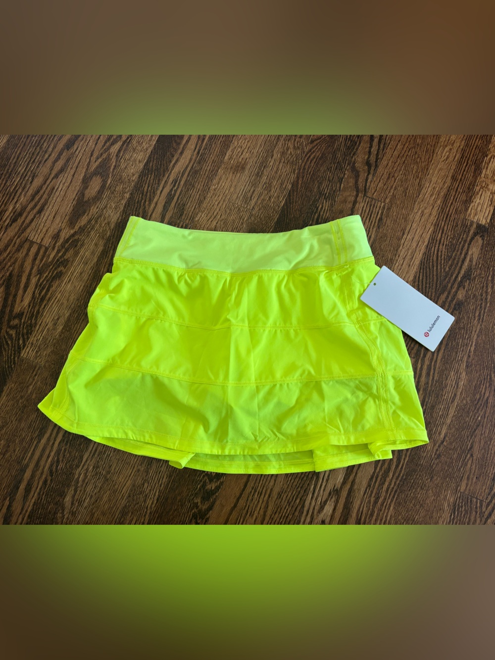NWT Lululemon pace rival Neon Yellow Athletic Skirt size 6